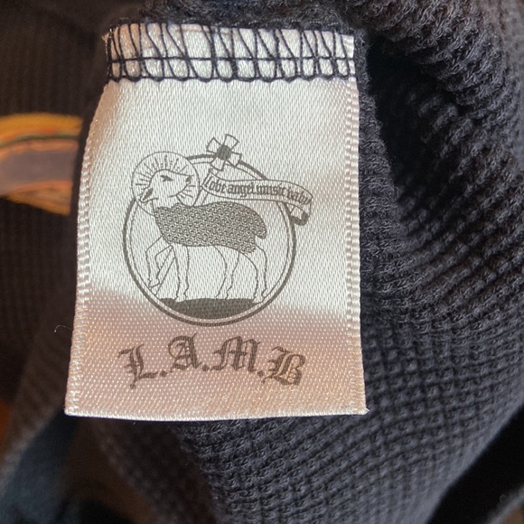 2005 L.A.M.B. Gwen Stefani Y2K Black Thermal Shirt - Picture 5 of 6